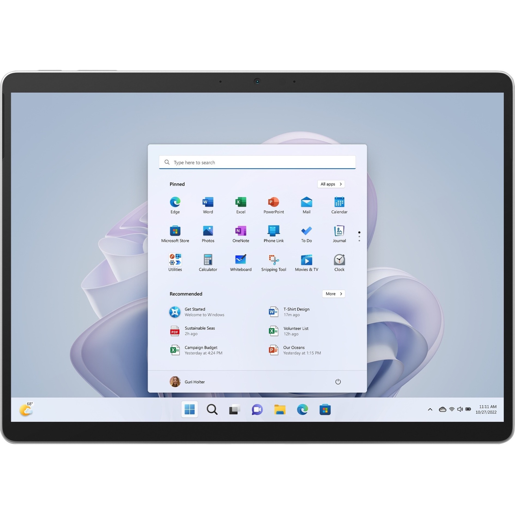 Microsoft Surface Pro 9 Tablet - 13" - 16 GB - 256 GB SSD - Windows 11 Pro - 5G - Platinum