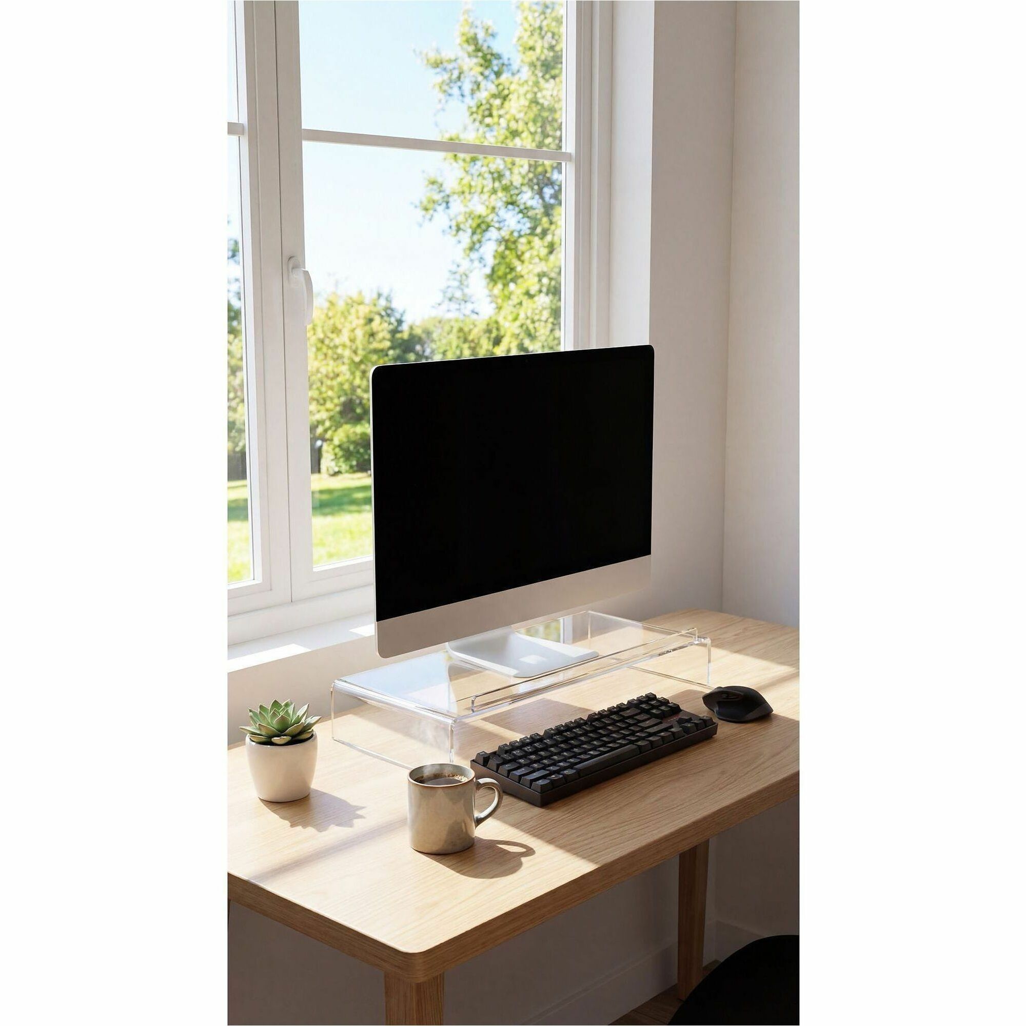Kantek Acrylic Monitor Stand with Keyboard Storage