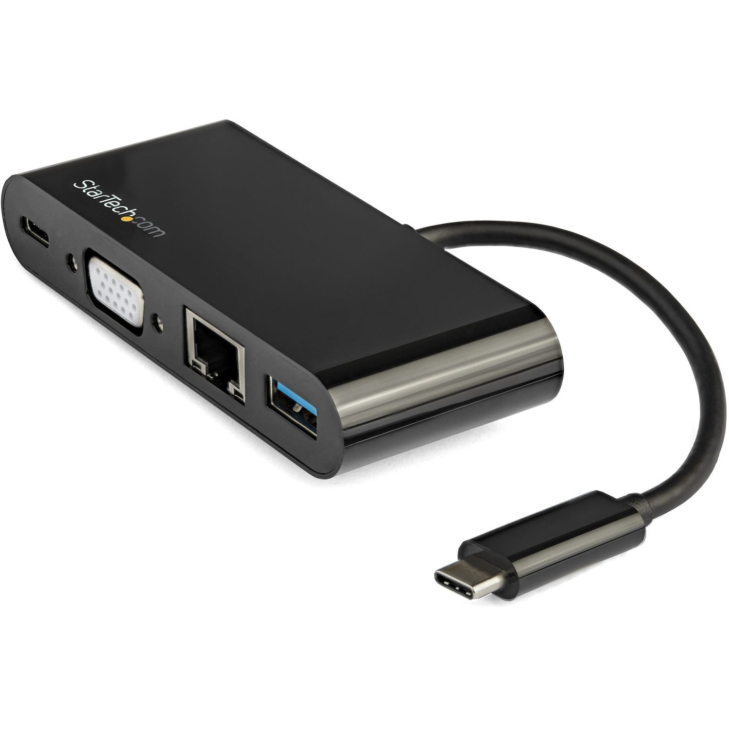 StarTech USB C Multiport Adapter - Mini USB-C Dock w/ VGA Video - 60W Power Delivery Passthrough - USB Type-A 5Gbps - Gigabit Ethernet