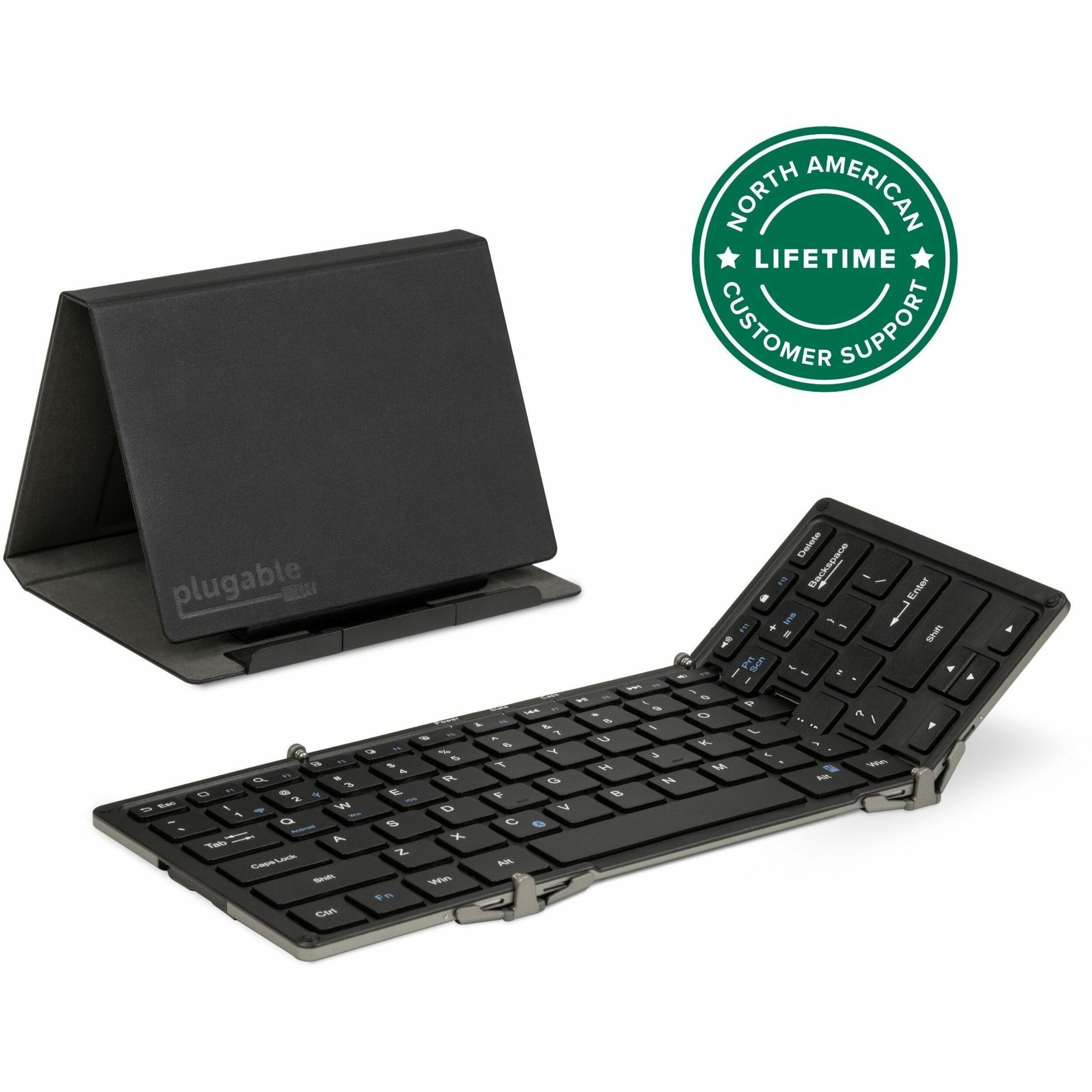 Plugable Foldable Bluetooth Keyboard Compatible with iPad, iPhones, Android, and Windows