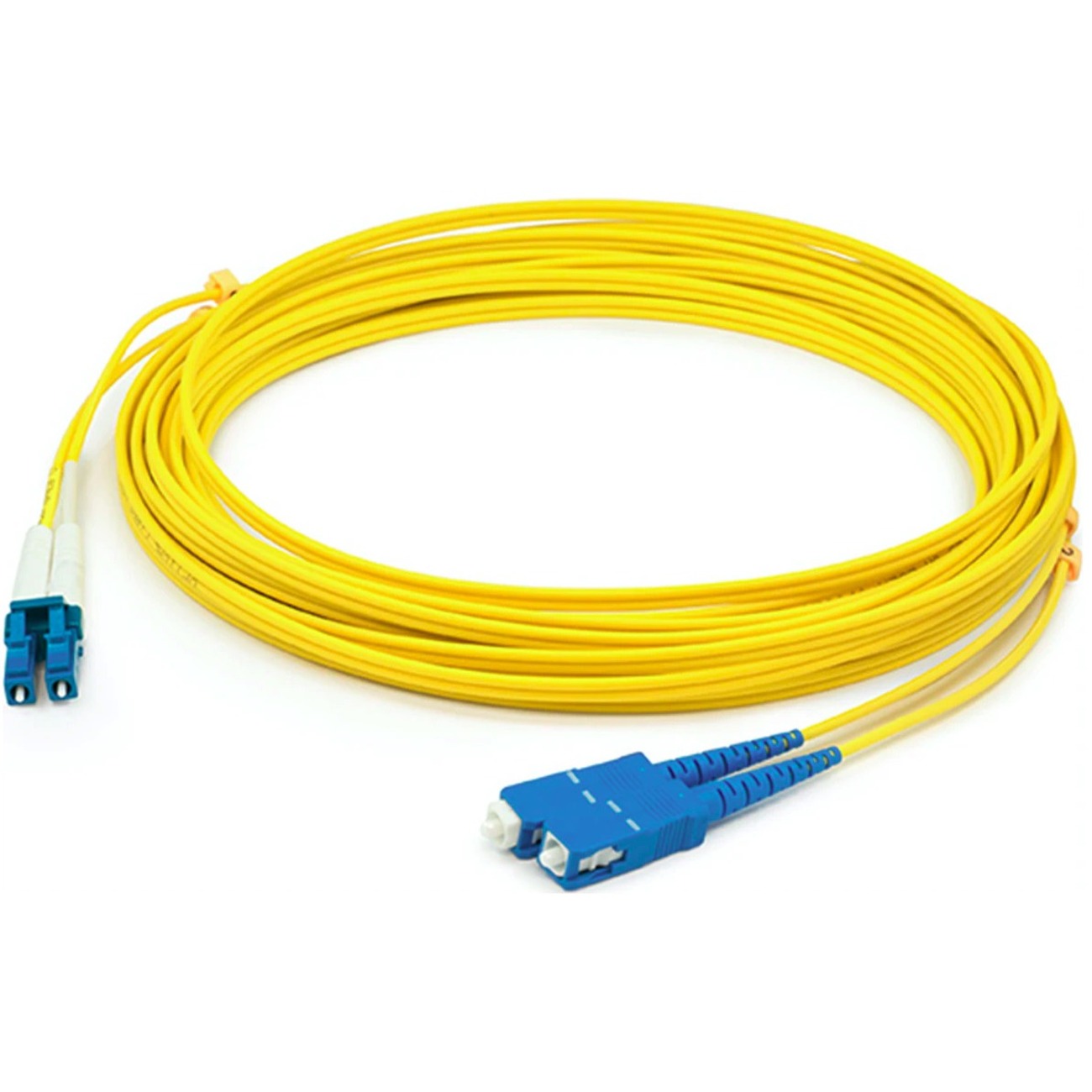 AddOn 38m SC to LC Yellow OS2 Duplex OFNP (Plenum-Rated) SMF Fiber Patch Cable