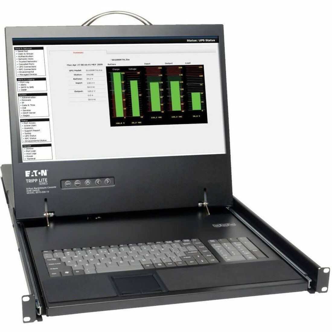 Eaton Tripp Lite Series NetCommander 8-Port Cat5 1U Rack-Mount Console KVM Switch with 19-in. LCD, TAA
