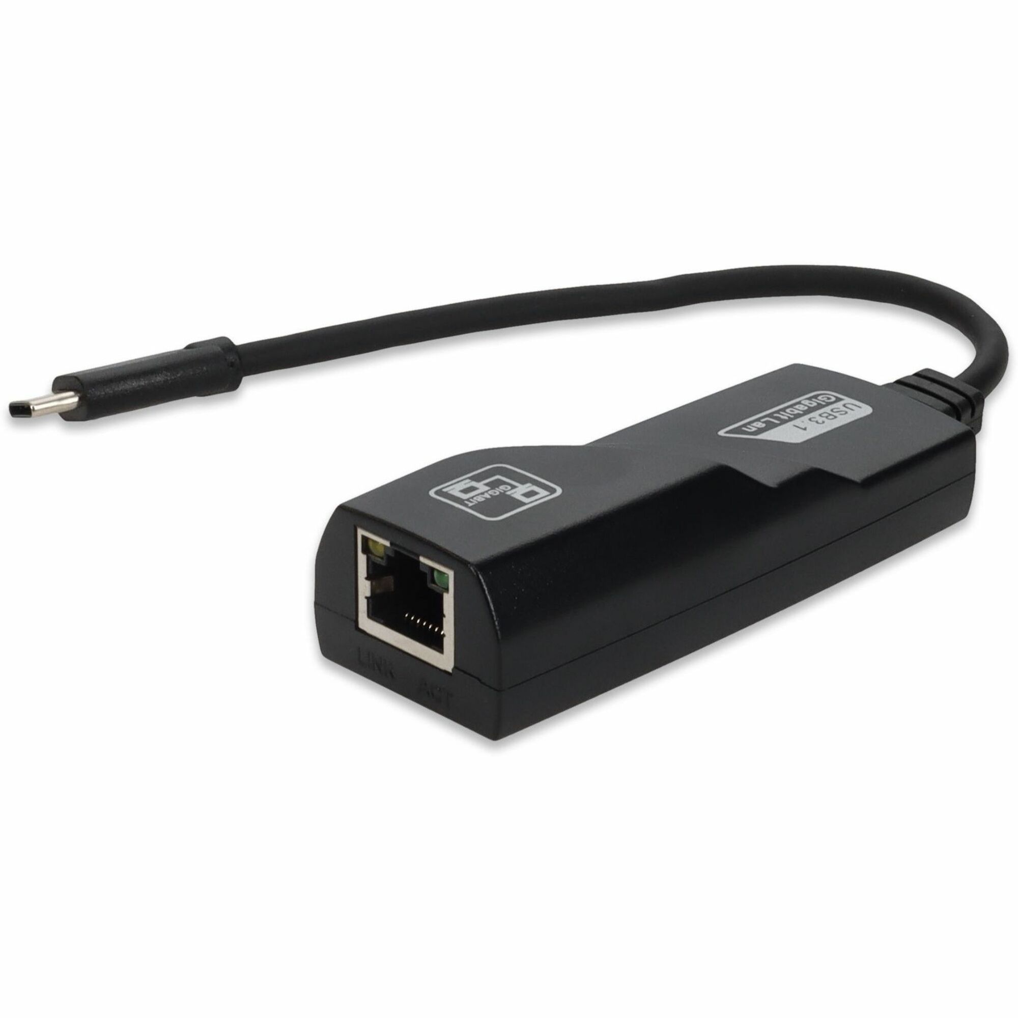 AddOn USB C 3.1 Male to RJ-45 Female Black Adapter