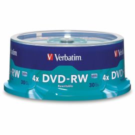 DVD-RW 4.7GB 4X with Branded Surface - 30pk Spindle