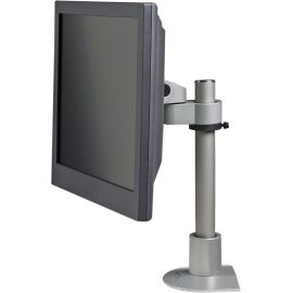 SINGLE POLE MOUNT - SILVER - SUPPORTS A MONITOR UP TO 30 LBS.; ADJUSTABLE: FEATU