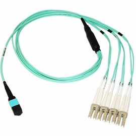 Axiom MPO Female to 4 LC Multimode OM3 50/125 Fiber Breakout Cable 7m - TAA Compliant