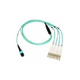 Axiom MPO Female to 4 LC Multimode OM3 50/125 Fiber Breakout Cable 10m - TAA Compliant