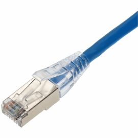15FT BLUE CAT6A STP PVC SNAGLESS EASY CLEAR BOOT TAA