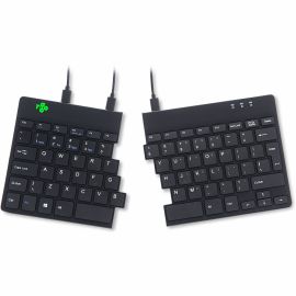 R-GO ERGONOMIC KEYBOARD, SPLIT KEYBOARD WITH BREAK LIGHT, QWERTY (US), BLACK, WI