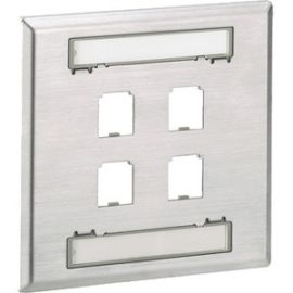 FACEPLATE 4PT DOUBLE CLASSIC S-STEEL EA