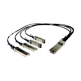 QSFP+ TO 4 X SFP+ FAN-OUT COPPER CABLE 26 AWG 1M LENGTH.