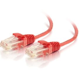 C2G 1ft Cat6 Snagless Unshielded (UTP) Slim Ethernet Cable - Cat6 Network Patch Cable - PoE - Red
