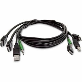 10FT DUAL-HDMI KVM CABLE - USB 2.0 3.5MM AUDIO TAA