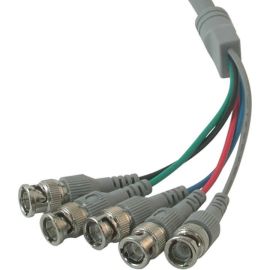 10FT PREMIUM HD15 MALE TO RGBHV (5-BNC) MALE VIDEO CABLE - VGA LEFT CONNECTOR