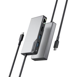 ALOGIC USB-C Fusion ALPHA 5-in-1 Hub - 1 x HDMI 4K@60Hz, 2 x USB-A (USB 3.0), 1 x Gigabit Ethernet, 1 x USB-C (Data & PD) - Space Grey