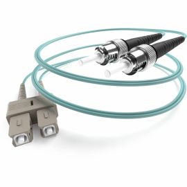 2 METER SC-ST OM3 10GIG FIBER OPTIC CABLE, AQUA, OFNR, 50/125 FIBER, MULTIMODE D