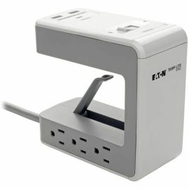 Tripp Lite by Eaton 6-Outlet Surge Protector w/2 USB-A (2.4A Shared) & 1 USB-C (3A) - 8 ft. (2.43 m) Cord, 1080 Joules, Desk Clamp
