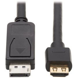 Eaton Tripp Lite Series DisplayPort 1.2 to HDMI Active Adapter Cable (M/M), 4K 60 Hz, HDR, Secure-Grip Plugs, Black, 10 ft. (3.1 m)