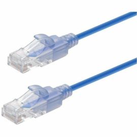 MONOPRICE CAT6A 5FT BLUE PATCH CABLE_ UTP_ 30AWG_ 10G_ PURE BARE COPPER_ SNAGLES