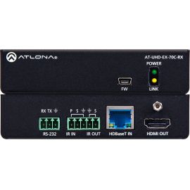 ATLONA 4K/UHD HDMI OVER HDBASET RECEIVER - CONTROL & POE - 70M