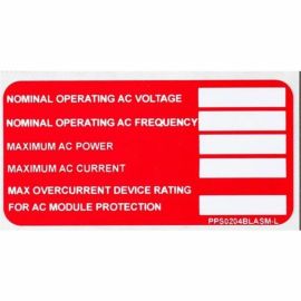 AC VOLTAGE LABEL 2X4 WHITE/
