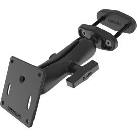 RAM 2I MAX WIDTH CLAMP MOUNT WITH 1.5I BALL DOUBLE SOCKET ARM & 3.625I SQUARE BA