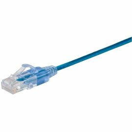 MONOPRICE CAT6A 10FT BLUE PATCH CABLE_ UTP_ 30AWG_ 10G_ PURE BARE COPPER_ SNAGLE