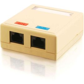 2-PORT CAT5E SURFACE MOUNT BOX - IVORY