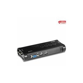 TRENDnet 4-Port USB KVM Switch Kit, VGA And USB Connections, 2048 x 1536 Resolution, Cabling Included, Control Up To 4 Computers, Compliant With Window, Linux, and Mac OS, TK-407K