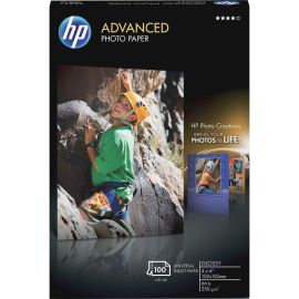 HP ADVANCE GLOSSY PAPER 4X 6 100 SHT 100 SHEETS OF 4 X 6 BORDERLESS GLOSSY ADVAN