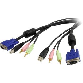 StarTech.com 10 ft 4-in-1 USB VGA KVM Cable with Audio and Microphone