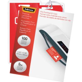 Fellowes Punched ID Card Glossy Thermal Laminating Pouches