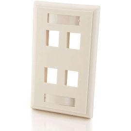 C2G 4-Port Single Gang Multimedia Keystone Wall Plate - White