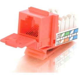 90ANDDEG; CAT5E RJ45 UTP KEYSTONE JACK - RED