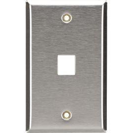 Black Box Keystone Wallplate - Stainless Steel, Single-Gang, 1-Port