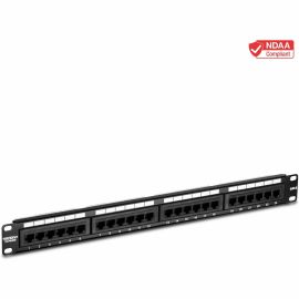 TRENDnet 24-Port Cat6 Unshielded Patch Panel, Wallmount or Rackmount, Compatible with Cat3,4,5,5e,6 Cabling, For Ethernet, Fast Ethernet, Gigabit Applications, Black, TC-P24C6