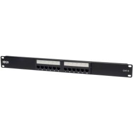 Tripp Lite by Eaton 12-Port Cat6 Cat5 Patch Panel 568B 110 Punch Down Rackmount RJ45 1URM TAA