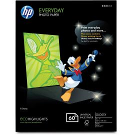 HP EVERYDAY PHOTO PAPER, GLOSSY, 5X7, BORDERLESS, PROVIDES INSTANT DRY PHOTOS W