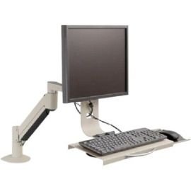 DATA ENTRY ARM WITH FLIP UP KEYBOARD AND MOUSE TRAY. SUPPORTS 6-23 LBS. INCLUDES