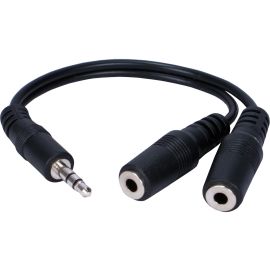 QVS 3.5mm Mini-Stereo Male to Two Female Speaker Splitter Cable