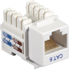 Black Box CAT6 Keystone Jack - Unshielded, RJ45, White, 5-Pack