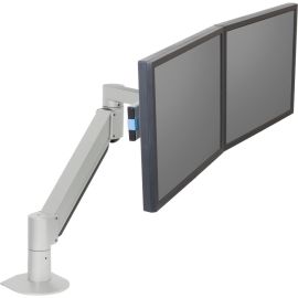 SUPPORTS 1-11.4 LBS PER MONITOR. MAX MONITOR SIZE IS 24. INCLUDES FLEXMOUNT. PC