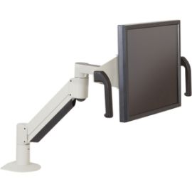 DELUXE MONITOR ARM WITH HYGIENIC HANDLED BRACKET. SUPPORTS DISPLAYS 2.5-22.5 LBS