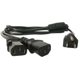 StarTech.com 6ft (2m) Computer Power Cord Y Splitter, NEMA 5-15P to 2x C13 Y Cable, 10A 125V, 18AWG, AC Power Cord, Monitor Power Cable