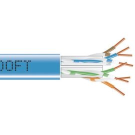 Black Box CAT6 550-MHz Solid Bulk Cable UTP CMP Plenum Blue 1000FT Pull-Box