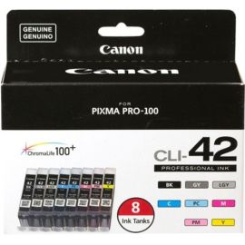 Canon CLI-42 Original Inkjet Ink Cartridge - Photo Black, Gray, Light Gray, Cyan, Magenta, Yellow, Photo Cyan, Photo Magenta - 8 Pack