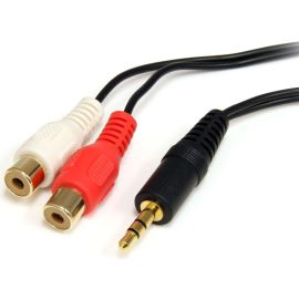 StarTech.com Startech RCA Audio Cable - 6ft - 1 x 3.5mm, 2 x RCA - Audio Cable External - Black