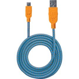 Manhattan Braided USB 2.0 A Male / Micro-B Male, 6 ft., Blue/Orange - Retail Package