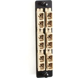 Black Box High-Density Adapter Panel, Bronze Sleeves, (6) SC Duplex Pairs, Beige