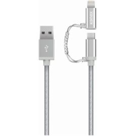 PREMIUM MICROUSB/LIGHTNING CABLE SILVER